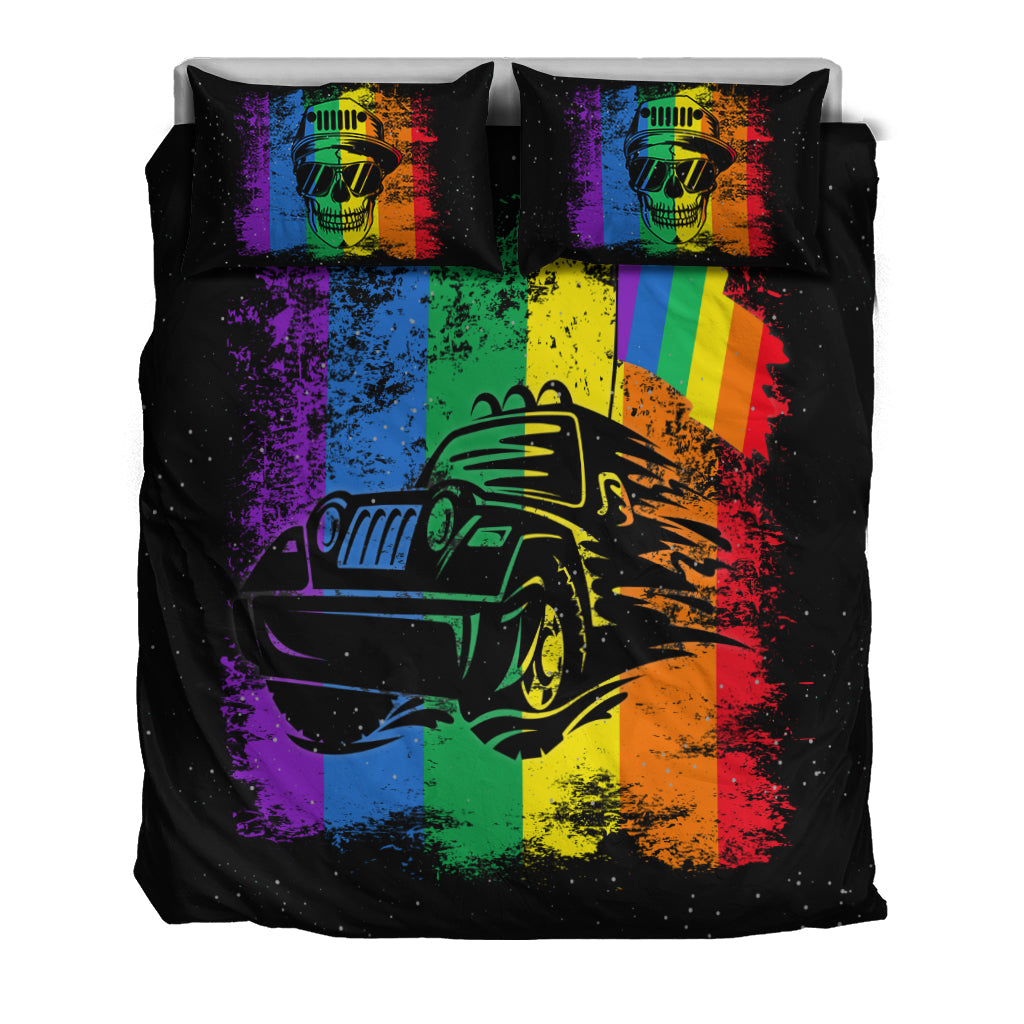 Jeep Skull LGBT Galaxy Bedding Set - LT12