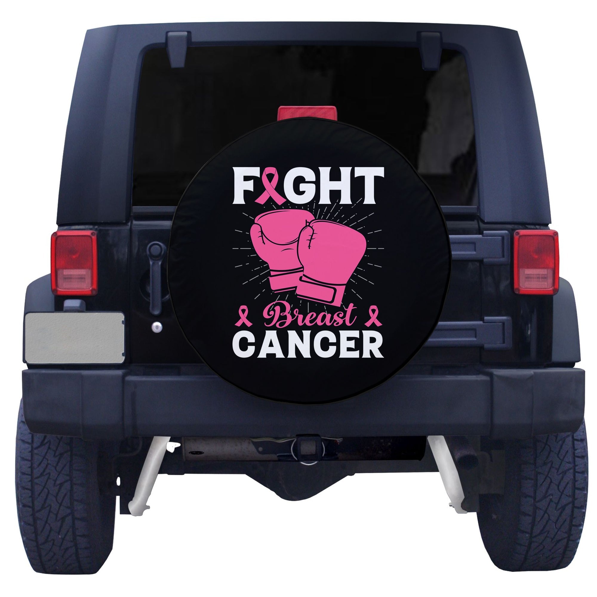 Breast Cancer Fight Ribbon Spare Tire Cover - LT12