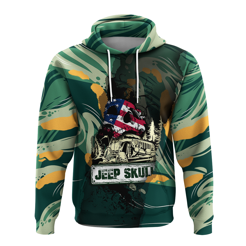 Jeep Skull Abstract Art Hoodie - LT2