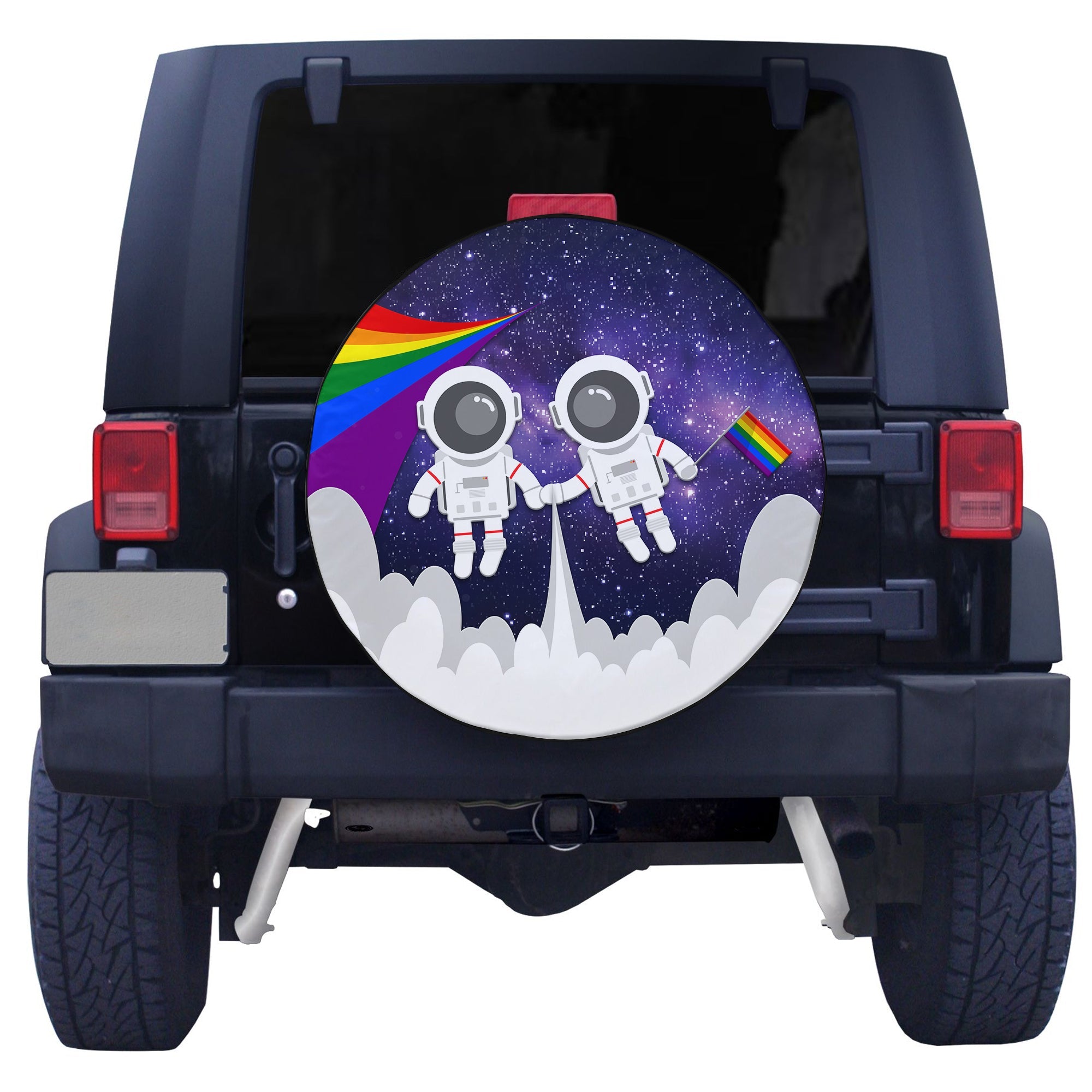 LGBT Couple Astronaut Spare Tire Cover - LT12