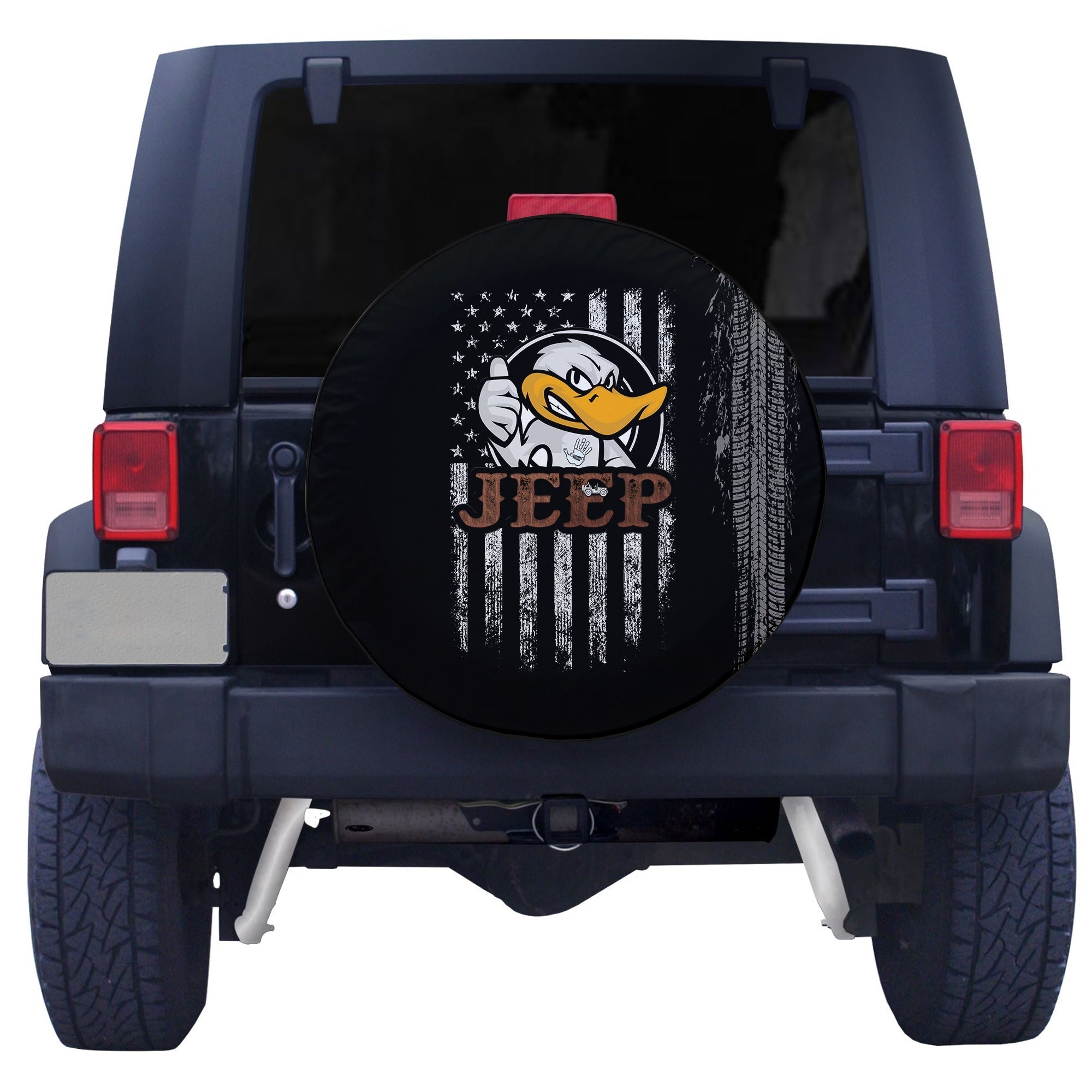 Duck duck Jeeps Unique Flag Spare Tire Cover - LT12