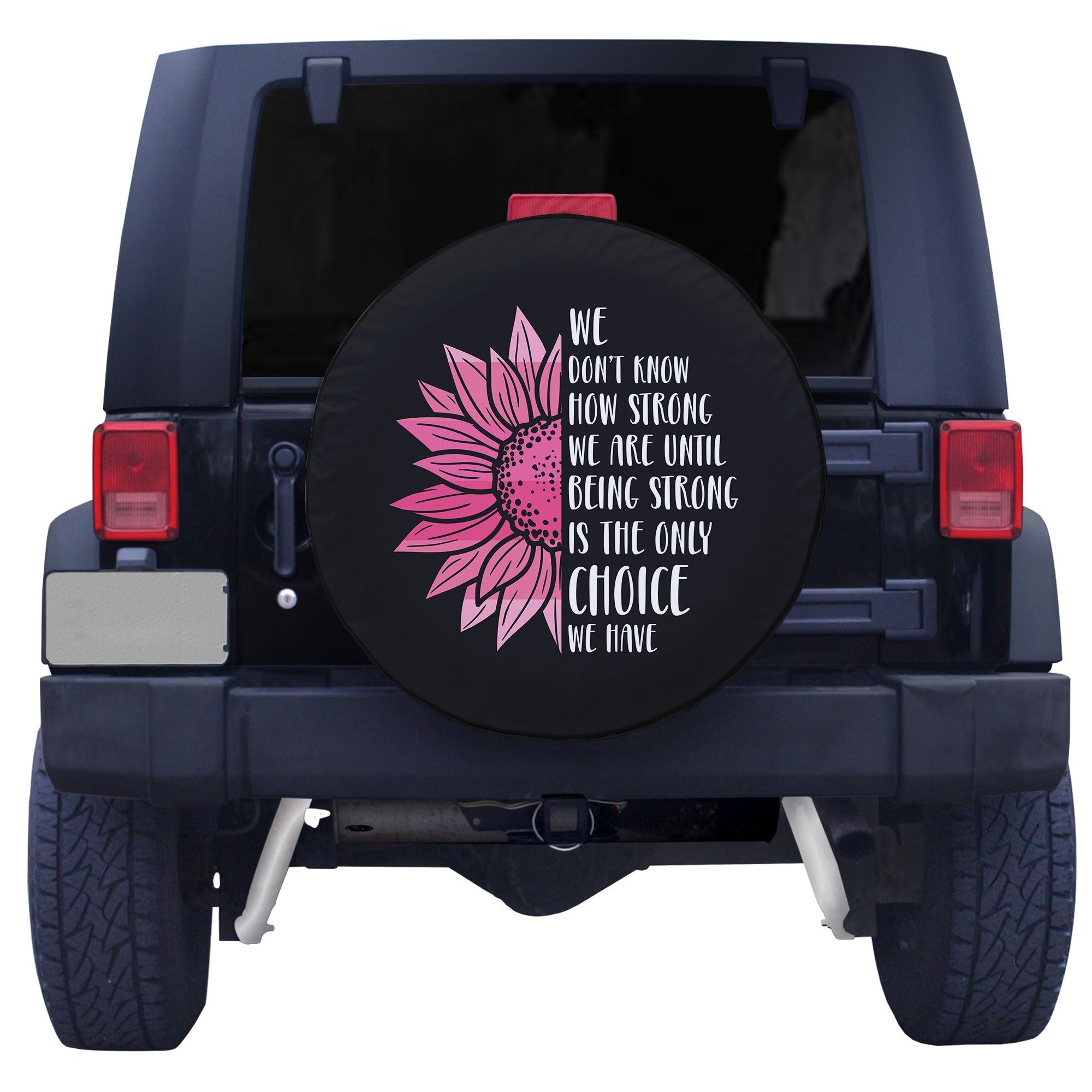 Sunflower Breast Cancer Awareness Spare Tire Cover - LT12