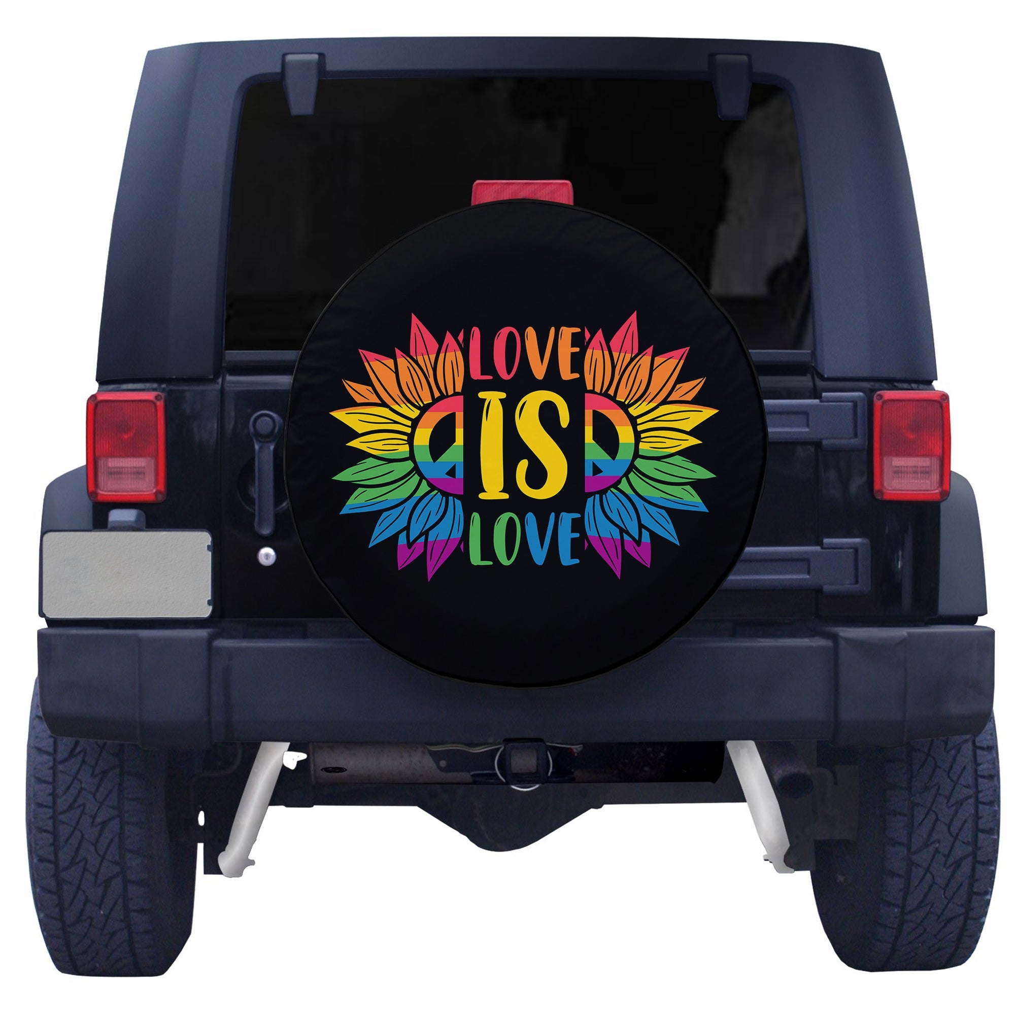 LGBT Sunflower Love Is Love Spare Tire Cover - LT12