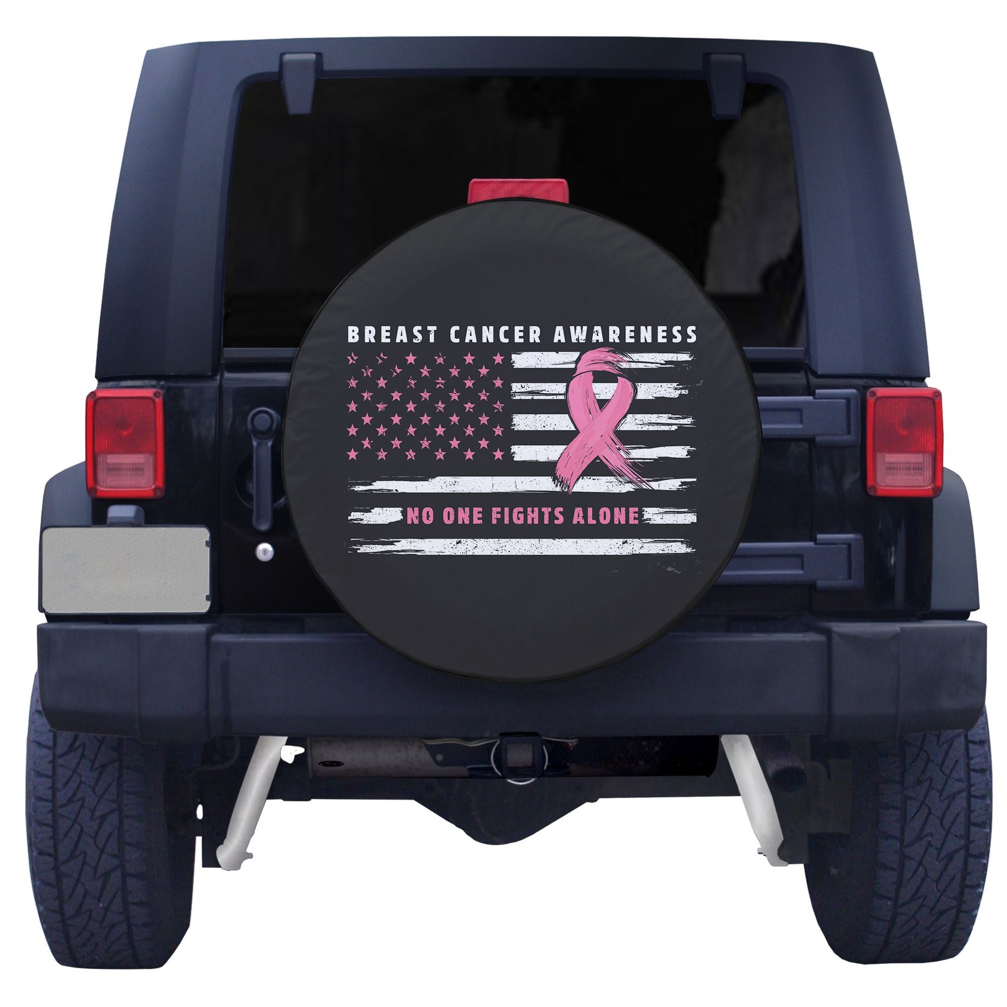 No One Fights Alone Breast Cancer Awareness Month Spare Tire Cover - LT12