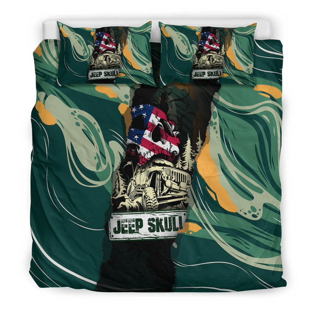 Jeep Skull Abstract Art Bedding Set - LT2