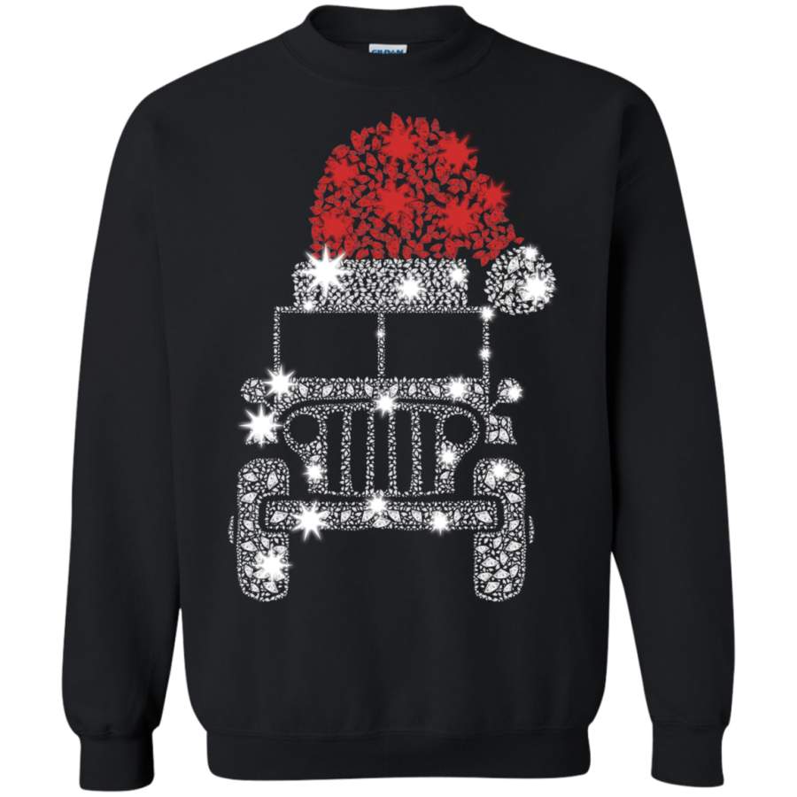 agr-jeep-wearing-santa-hat-funny-christmas-sweatshirt