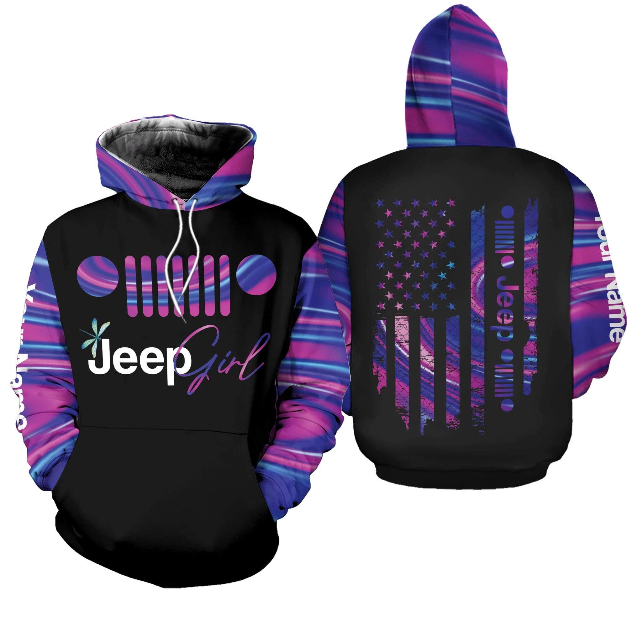 personalized-jeep-girl-holographic-pink-and-black-hoodie-3d