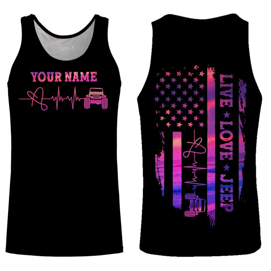 American purple Jeep Shirts Custom All over print Shirts Jeep girl shirt Jeep clothing for women, ladies – IPH2424