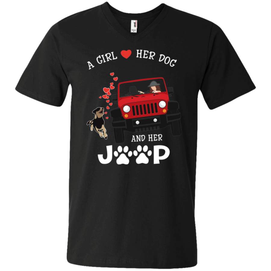 agr-a-girl-loves-her-dog-and-her-jeep-unisex-v-neck