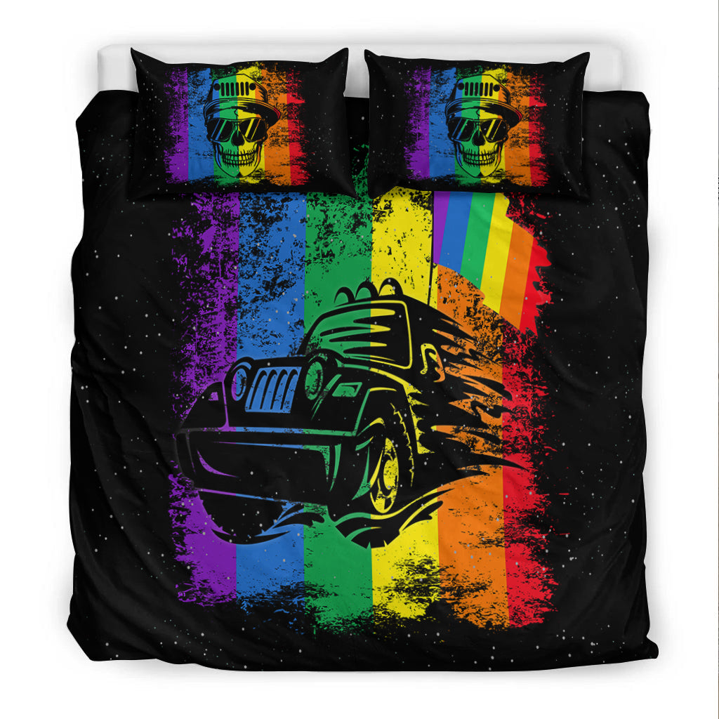 Jeep Skull LGBT Galaxy Bedding Set - LT12