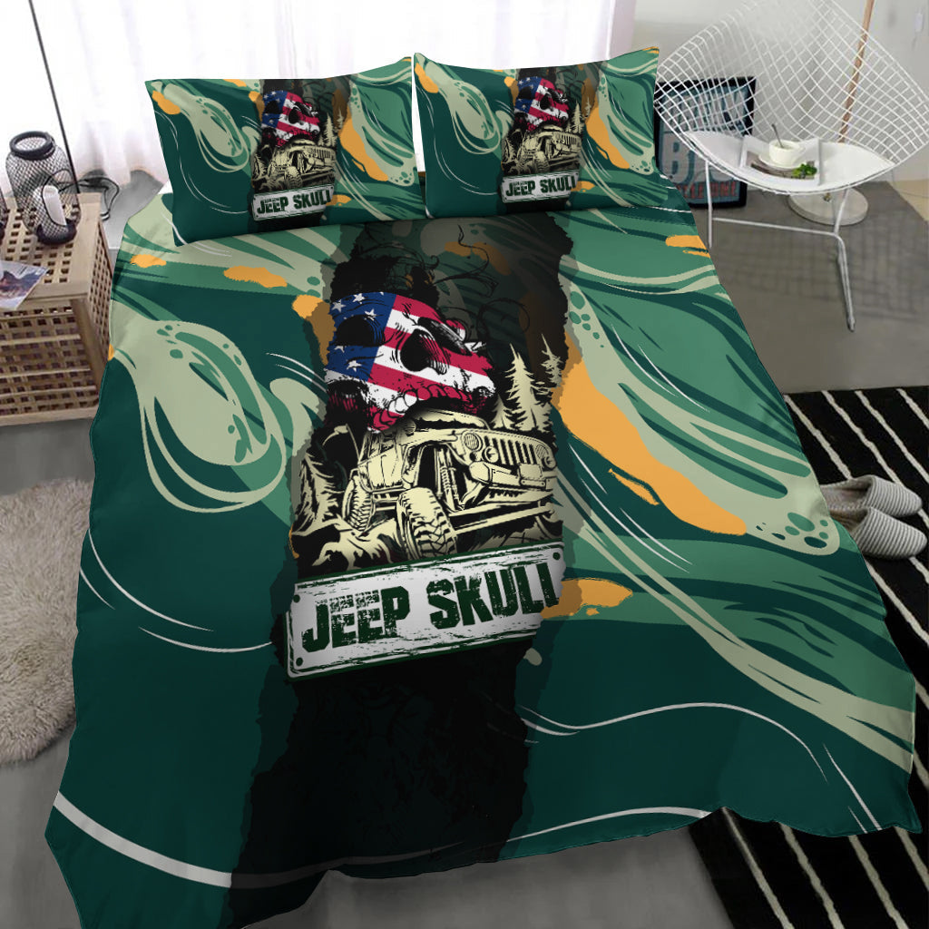 Jeep Skull Abstract Art Bedding Set - LT2