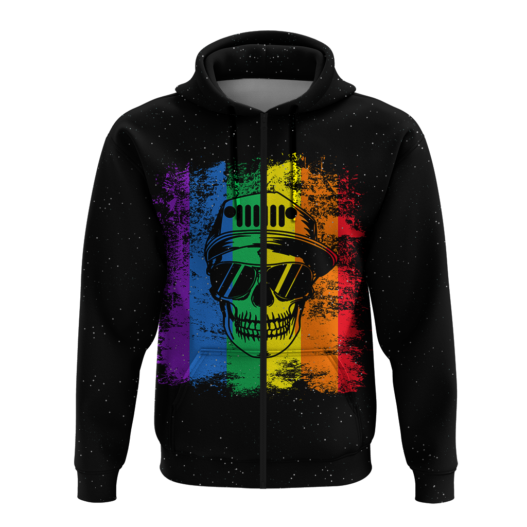 Jeep Skull LGBT Galaxy Hoodie - LT12