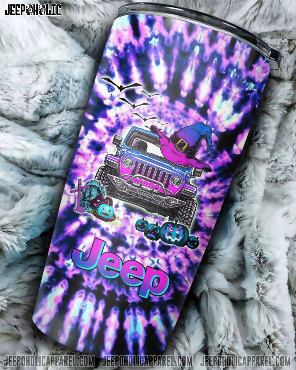 Personalized Jeep Halloween Tie Dye Tumbler