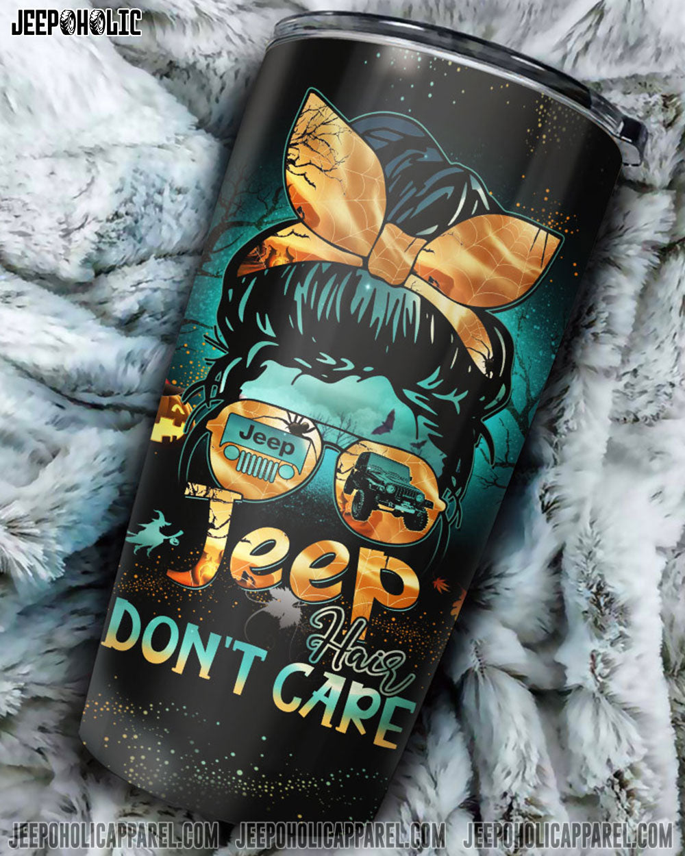 Personalized Jeep Hair Don't Care Halloween Tumbler