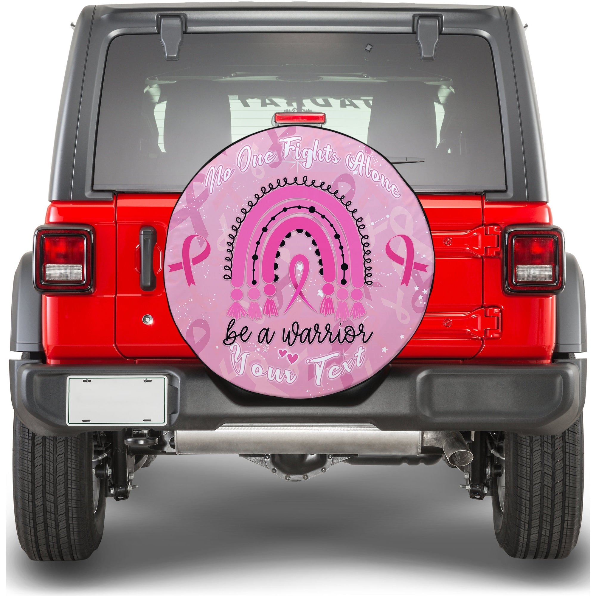 custom-personalised-breast-cancer-spare-tire-cover-no-one-fights-alone-rainbow-be-a-warrior