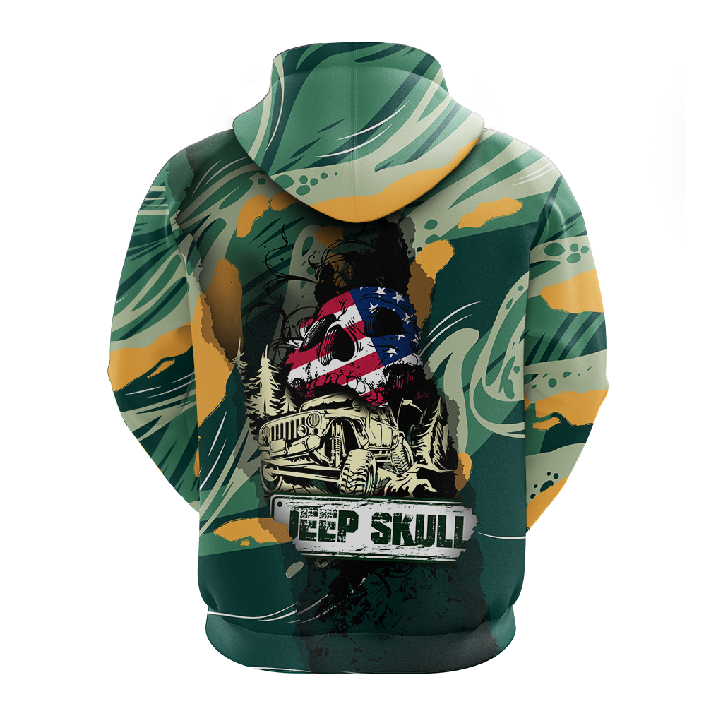 Jeep Skull Abstract Art Hoodie - LT2