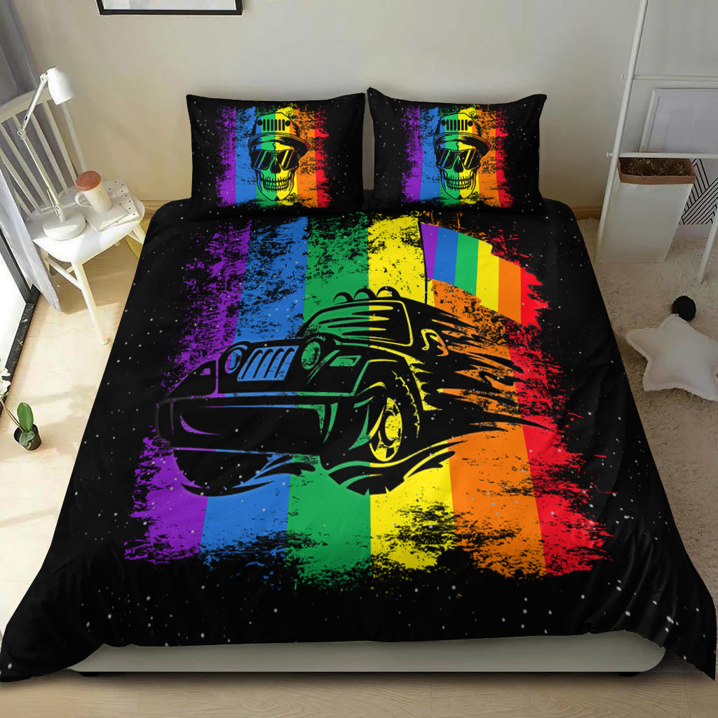 Jeep Skull LGBT Galaxy Bedding Set - LT12