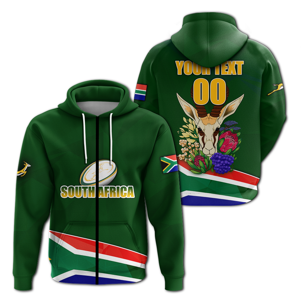 (Custom Personalised)South Africa Springboks Print Hoodie - LT2