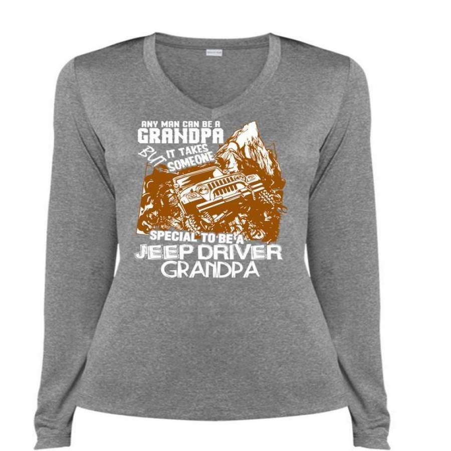 any-man-can-be-a-grandpa-t-shirt-special-to-be-a-jeep-driver-grandpa-t-shirt-cool-shirt-ladies-ls-heather-v-neck