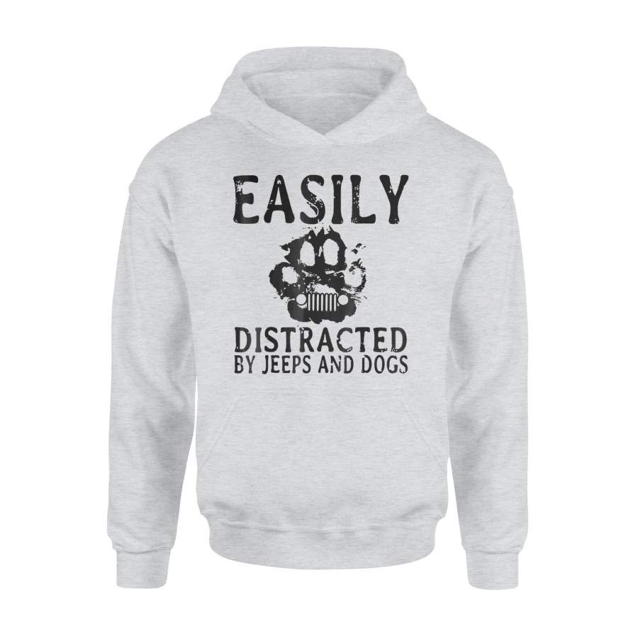 easily-distracted-by-jeeps-and-dogs-flower-funny-gift-hoodie