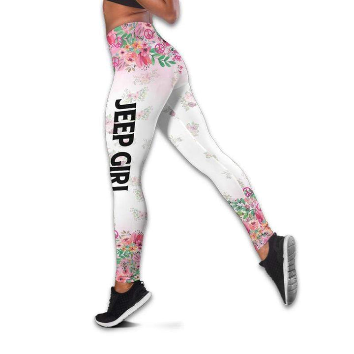 Jeep Girl Flower Hippie Hoodie Legging 3d LT11