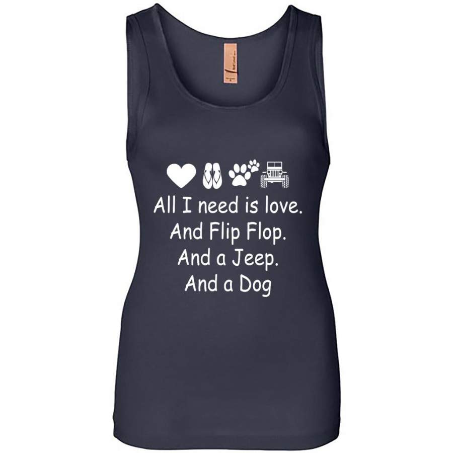 all-i-need-is-love-and-flip-flops-and-a-jeep-and-a-dog-womens-jersey-tank