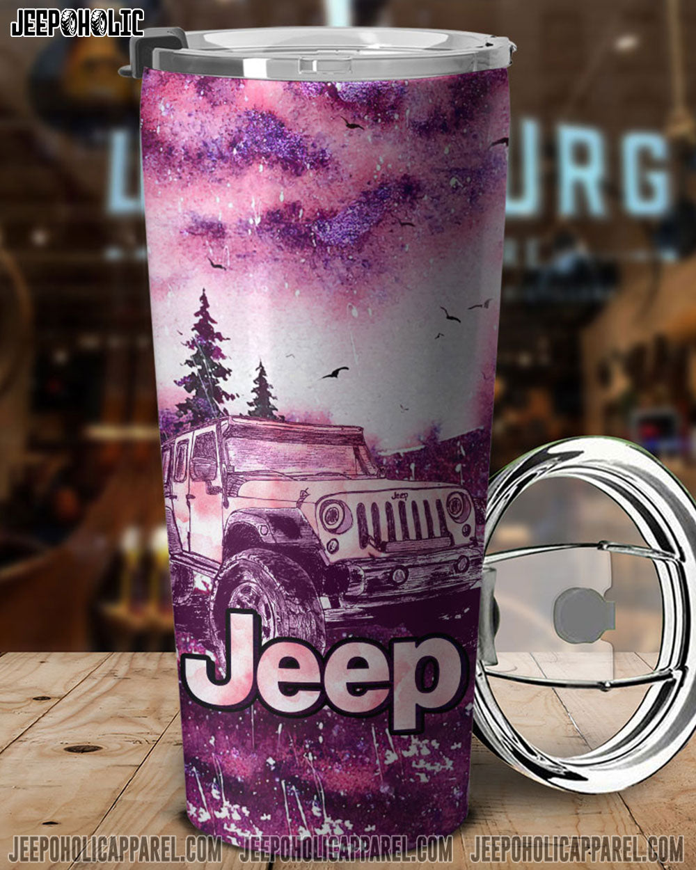 Personalized Jeep Forest Art Tumbler