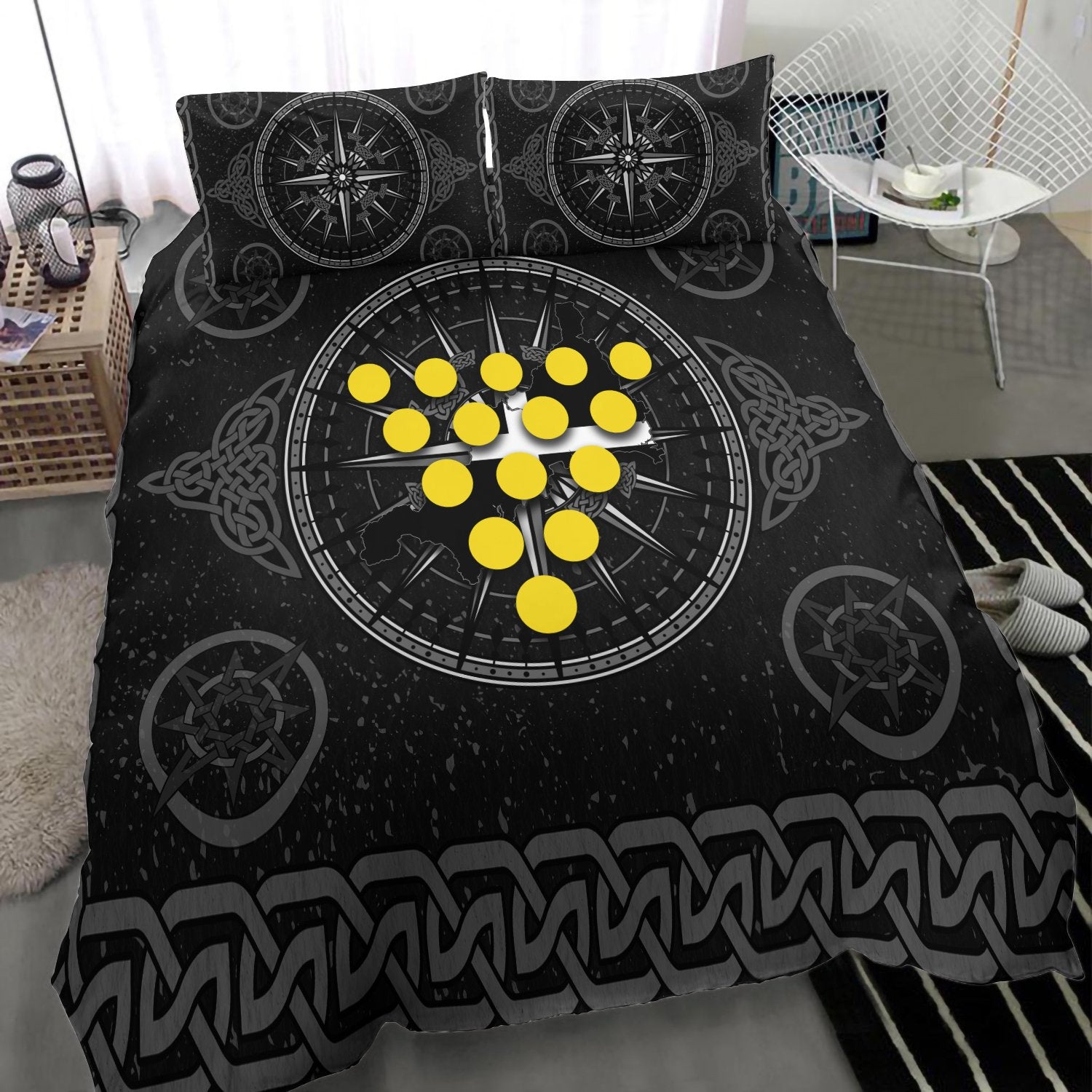 cornwall-celtic-bedding-set-celtic-compass-with-cornish-symbols