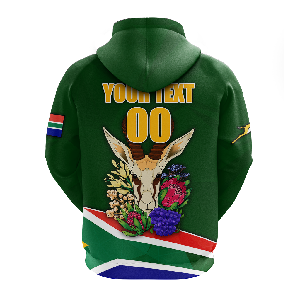 (Custom Personalised)South Africa Springboks Print Hoodie - LT2