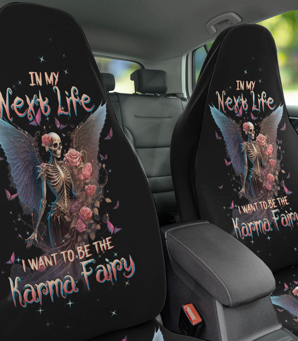 Karma Fairy Skull Skeleton Rose Car Seat Cover