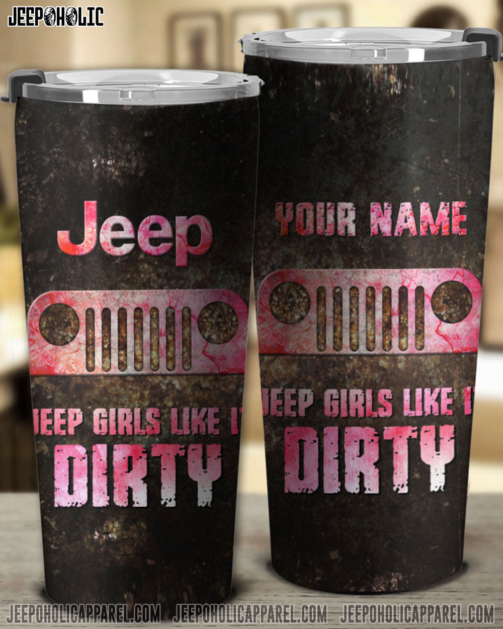 Personalized Jeep Girls Like It Dirty Tumbler