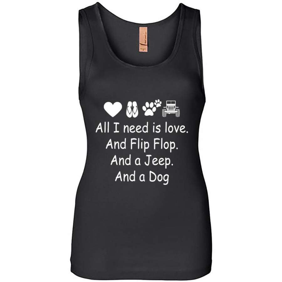 all-i-need-is-love-and-flip-flops-and-a-jeep-and-a-dog-womens-jersey-tank