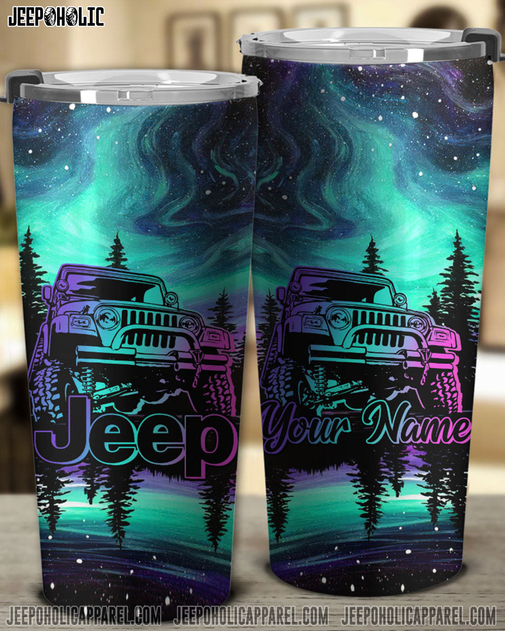 Personalized Jeep Painting Forest Tumbler