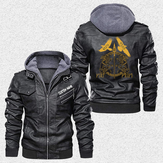 custom-personalised-viking-leather-jacket-gold-viking-wolf-and-raven