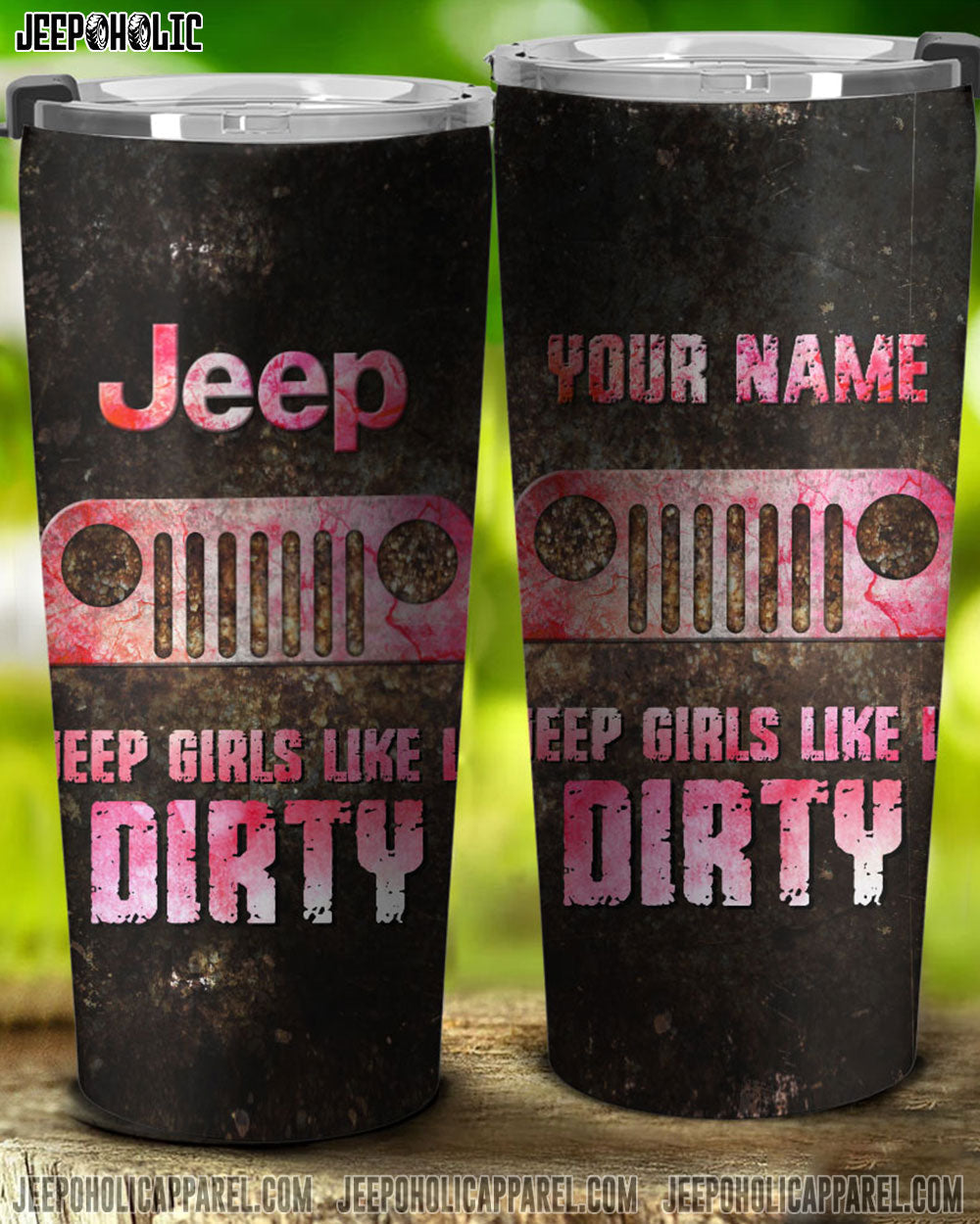 Personalized Jeep Girls Like It Dirty Tumbler