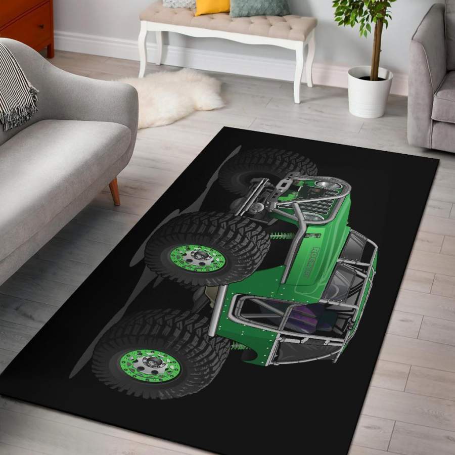 rocktoy-jeep-green-area-rug