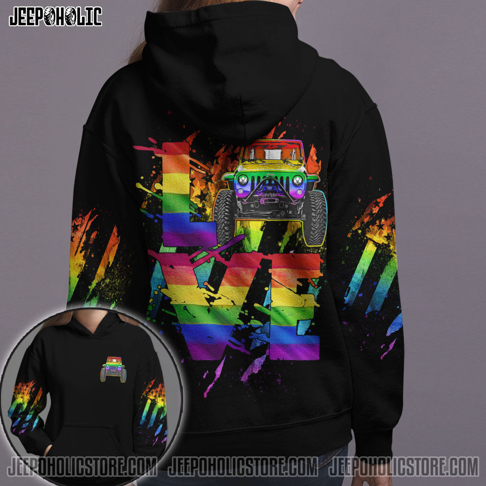 Jeep Love Rainbow Couple All Over Print