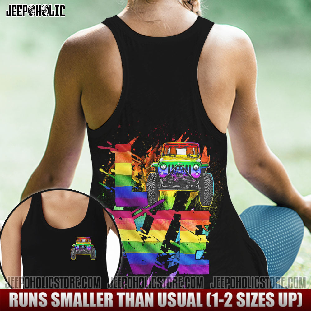 Jeep Love Rainbow Couple All Over Print