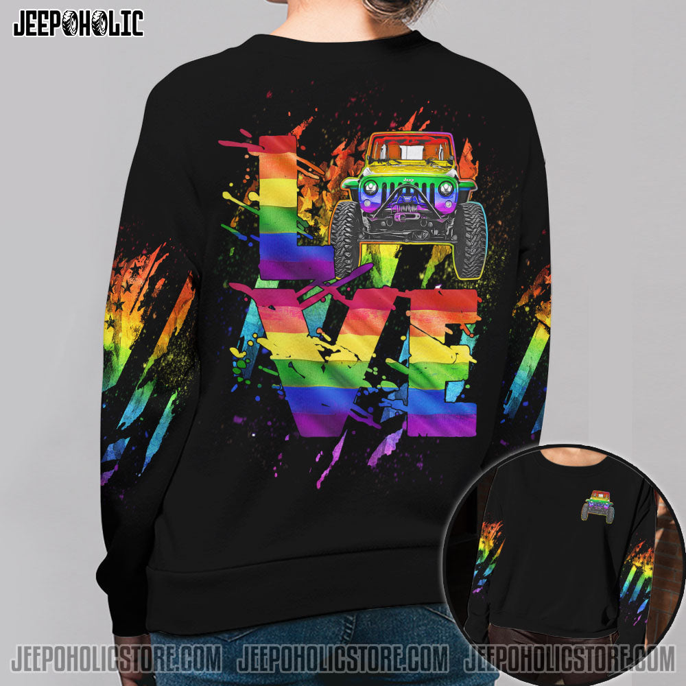 Jeep Love Rainbow Couple All Over Print