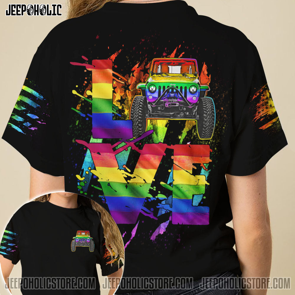 Jeep Love Rainbow Couple All Over Print