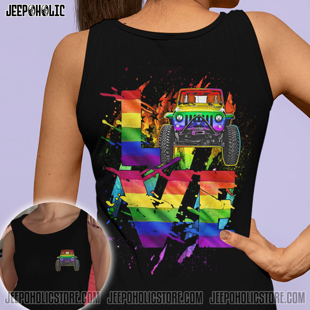 Jeep Love Rainbow Couple All Over Print