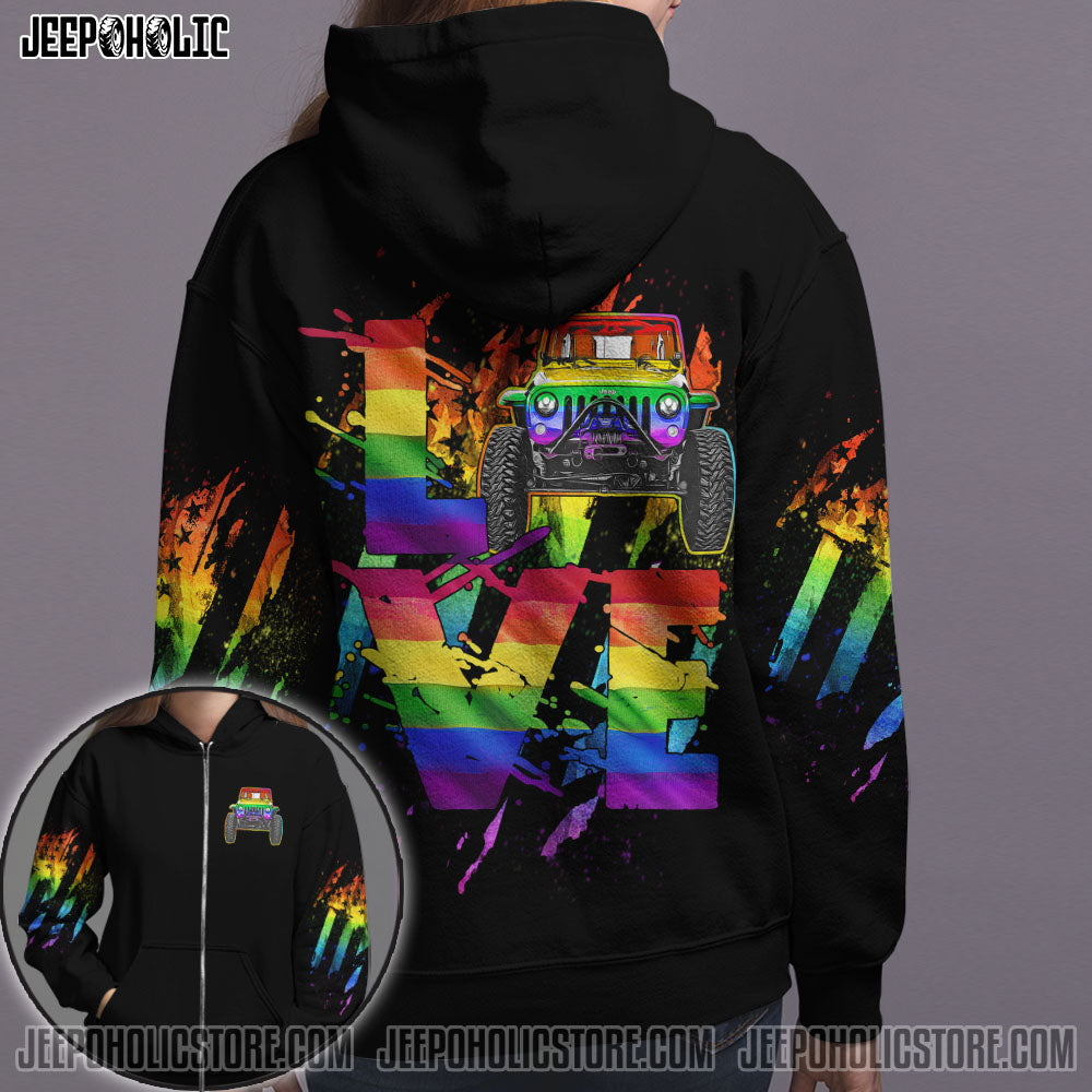 Jeep Love Rainbow Couple All Over Print