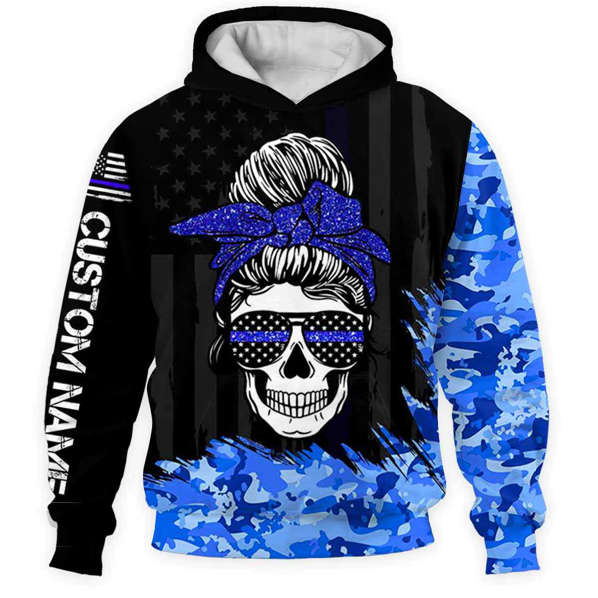 police-police-wife-mom-skull-custom-name-3d-hoodie