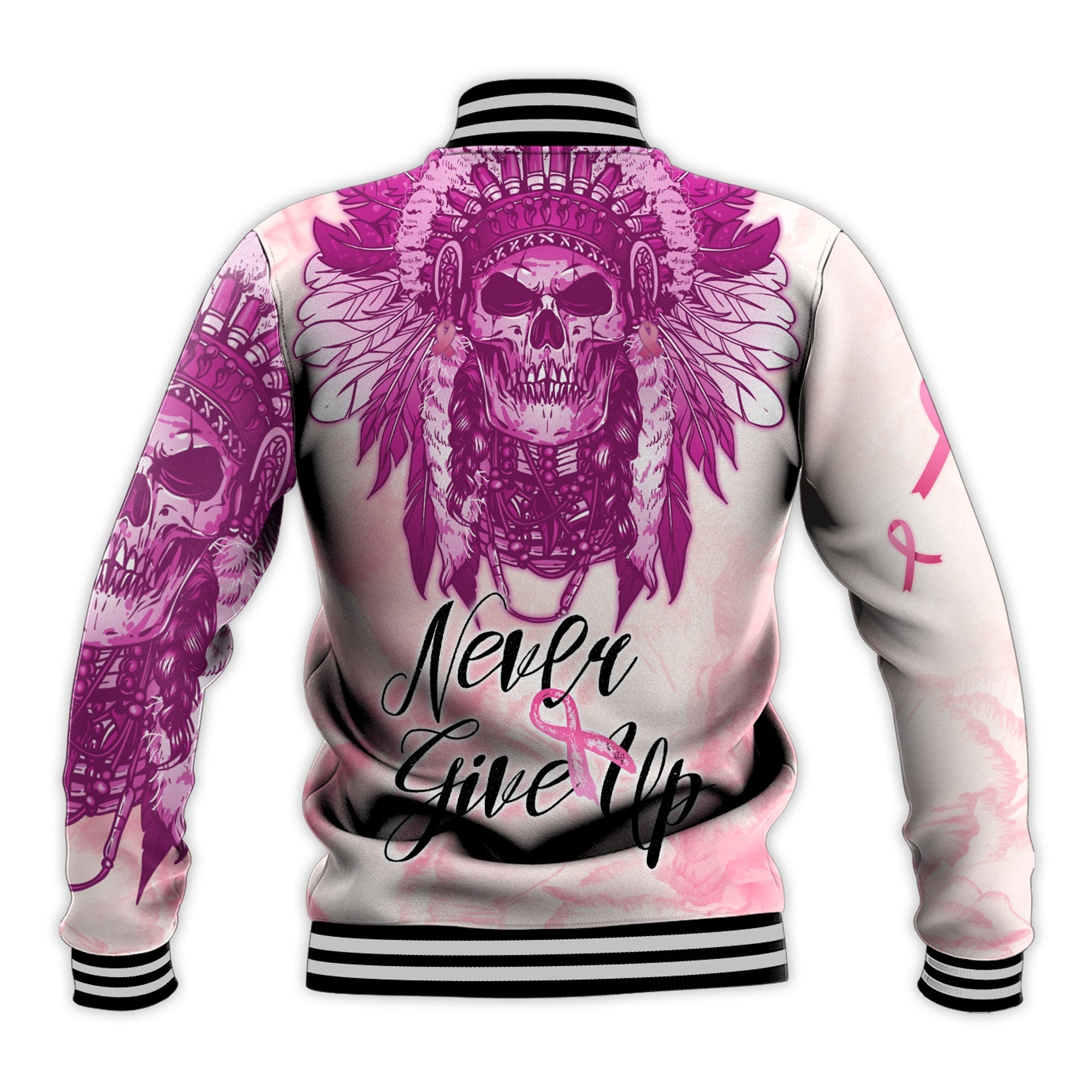 pink-power-breast-cancer-baseball-jacket-never-give-up-native-american-skull