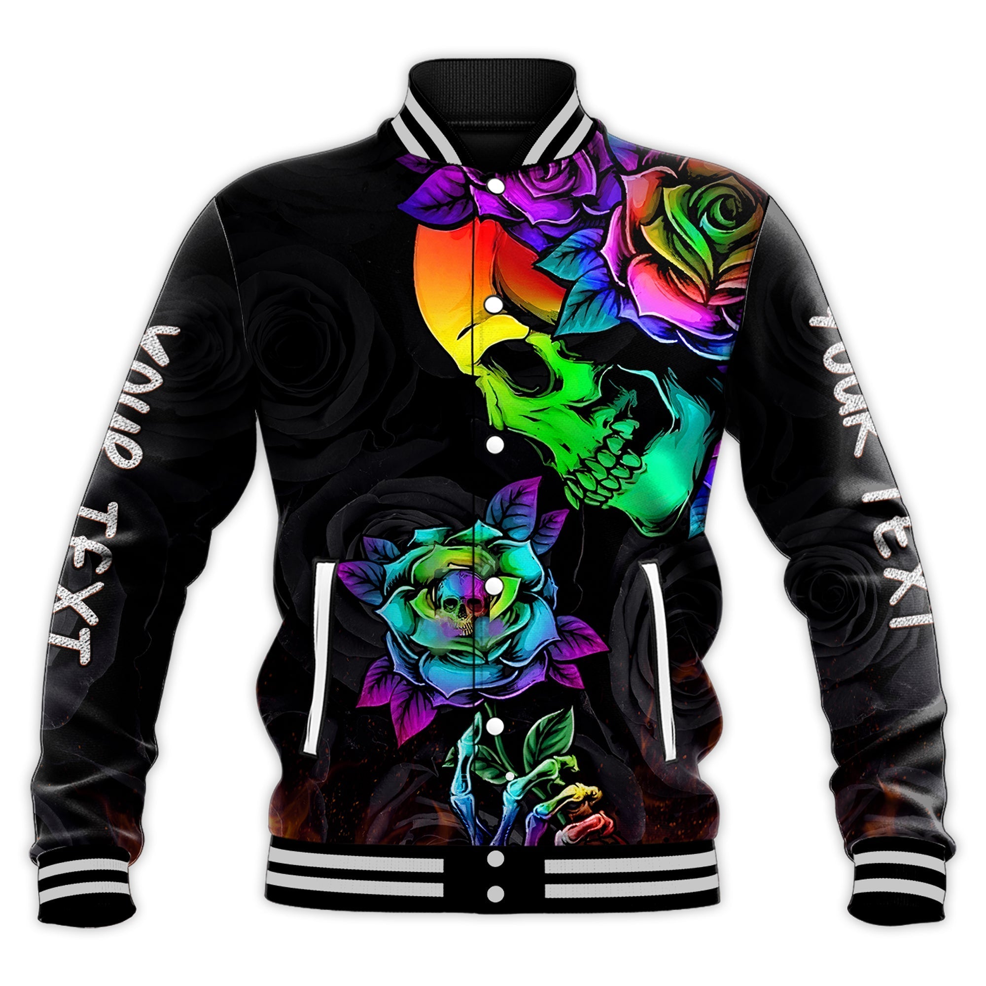 custom-personalised-beautiful-sugar-skull-baseball-jacket-dark-night-black-roses