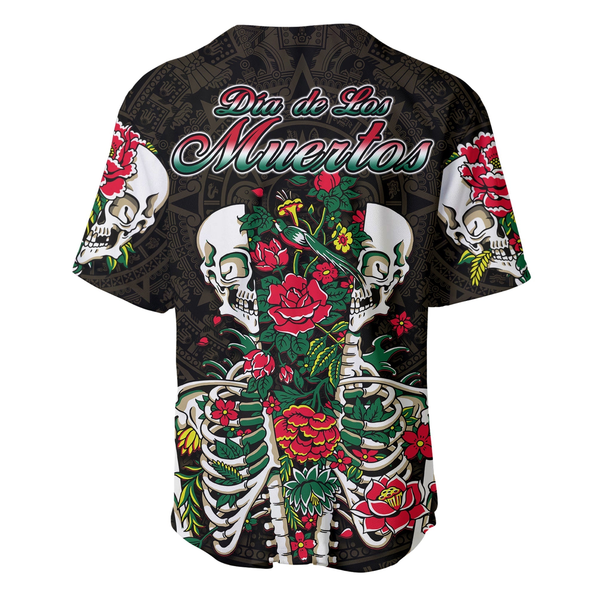 mexico-baseball-jersey-floral-skull-dia-de-los-muertos