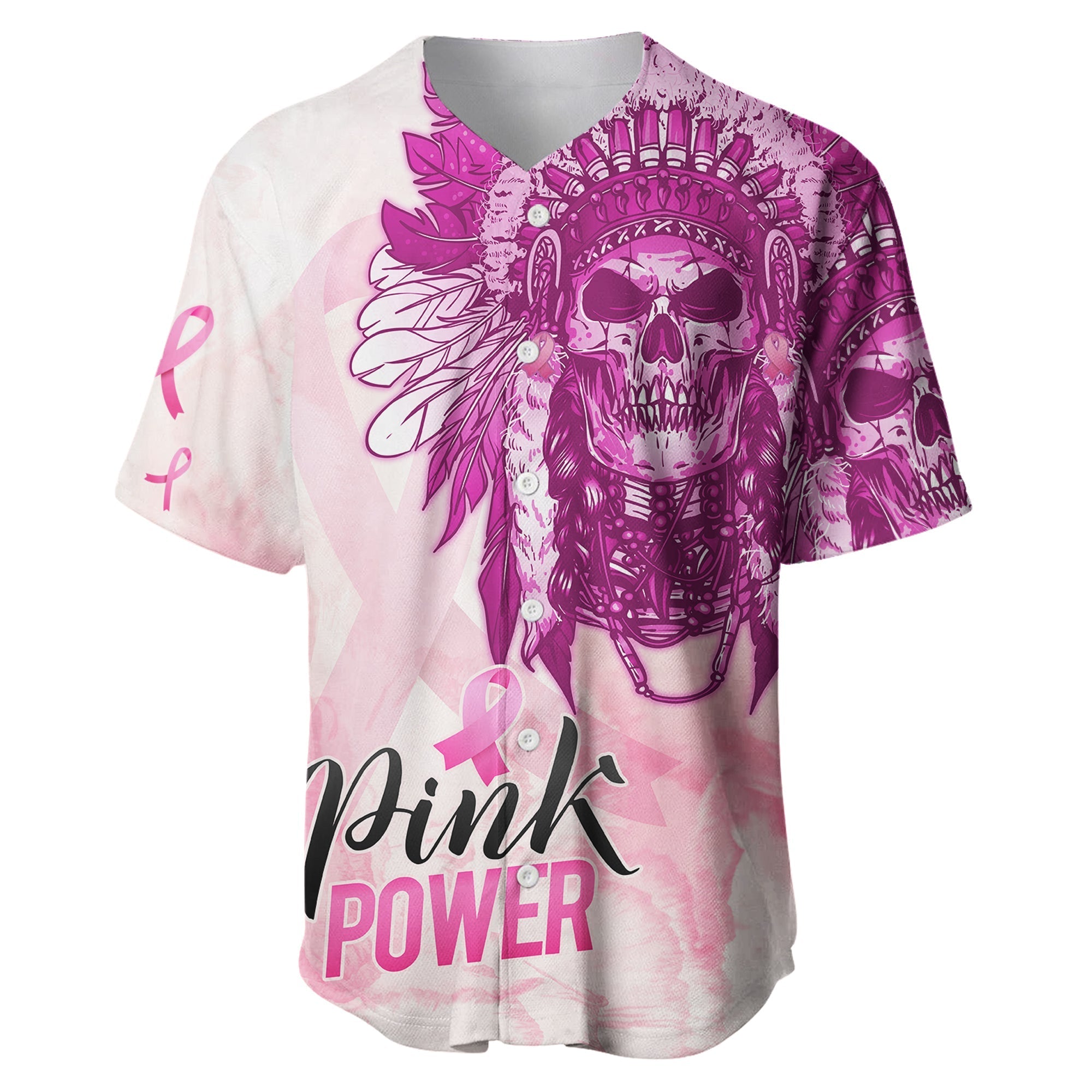 pink-power-breast-cancer-baseball-jersey-never-give-up-native-american-skull