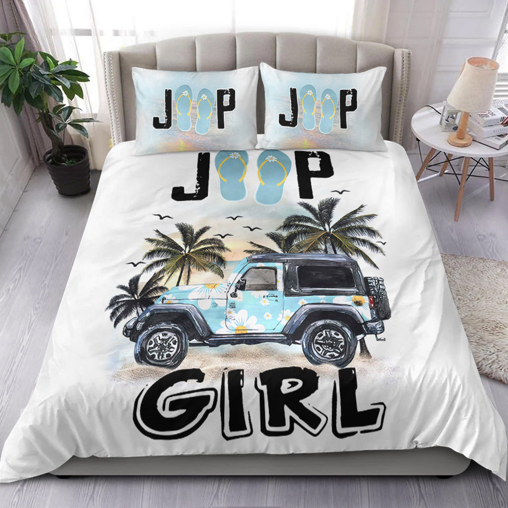 Jeep Girl Flower Flip Flops Bedding Set