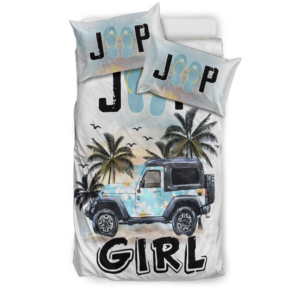 Jeep Girl Flower Flip Flops Bedding Set