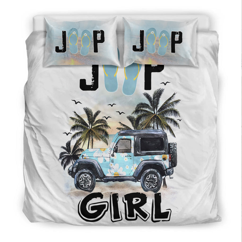 Jeep Girl Flower Flip Flops Bedding Set